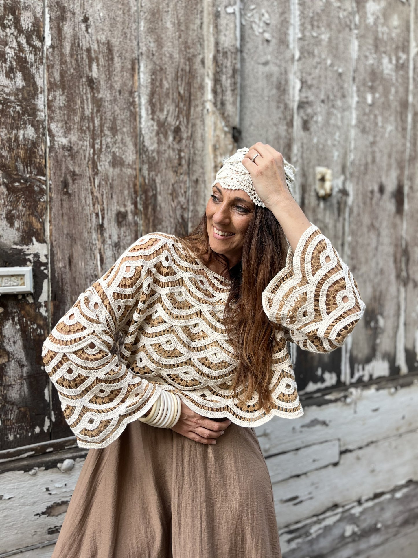 Haut crochet MALLORCA Noisette