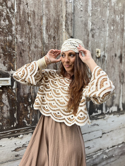 Haut crochet MALLORCA Noisette