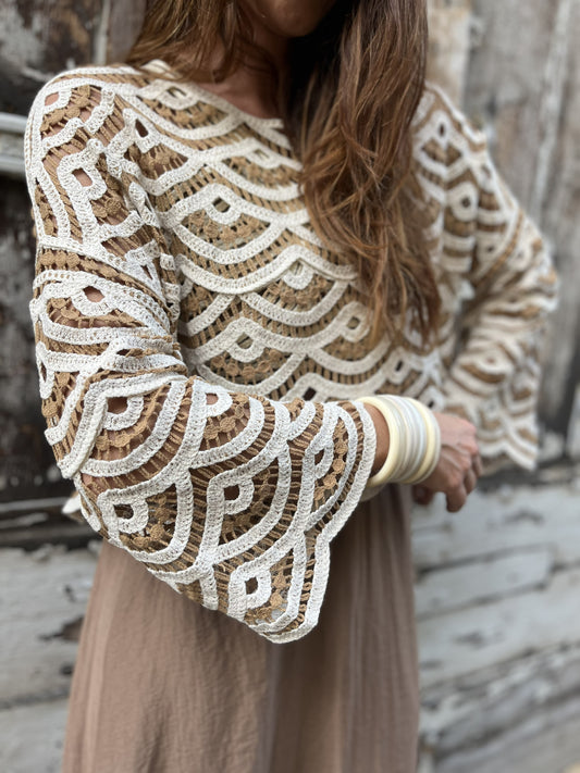 Haut crochet MALLORCA Noisette
