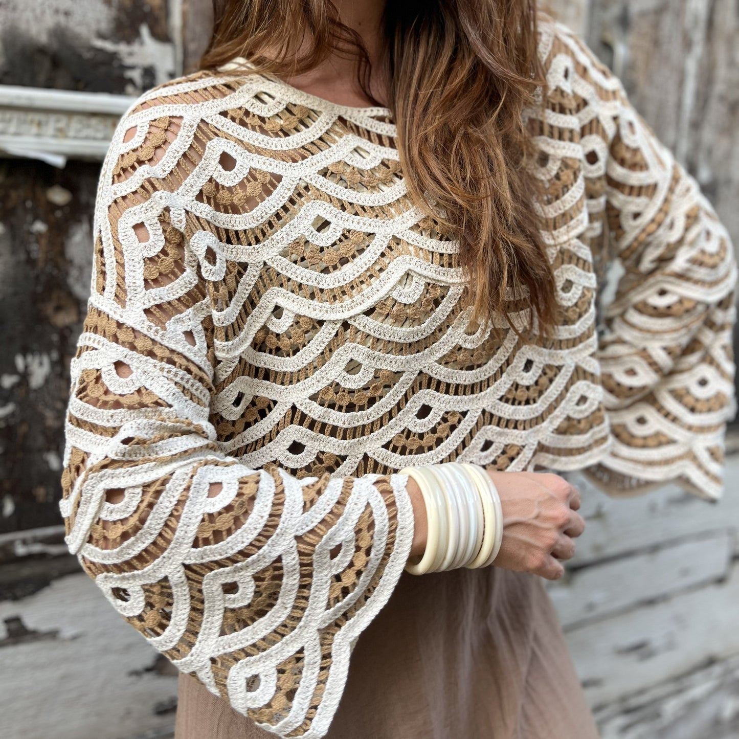 Haut crochet MALLORCA Noisette