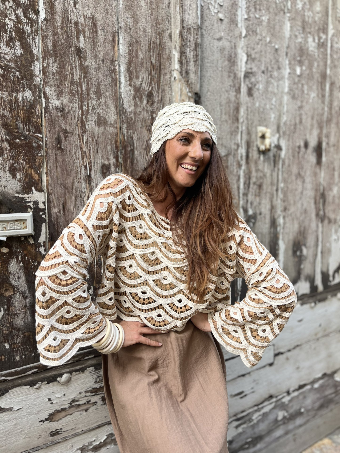 Haut crochet MALLORCA Noisette