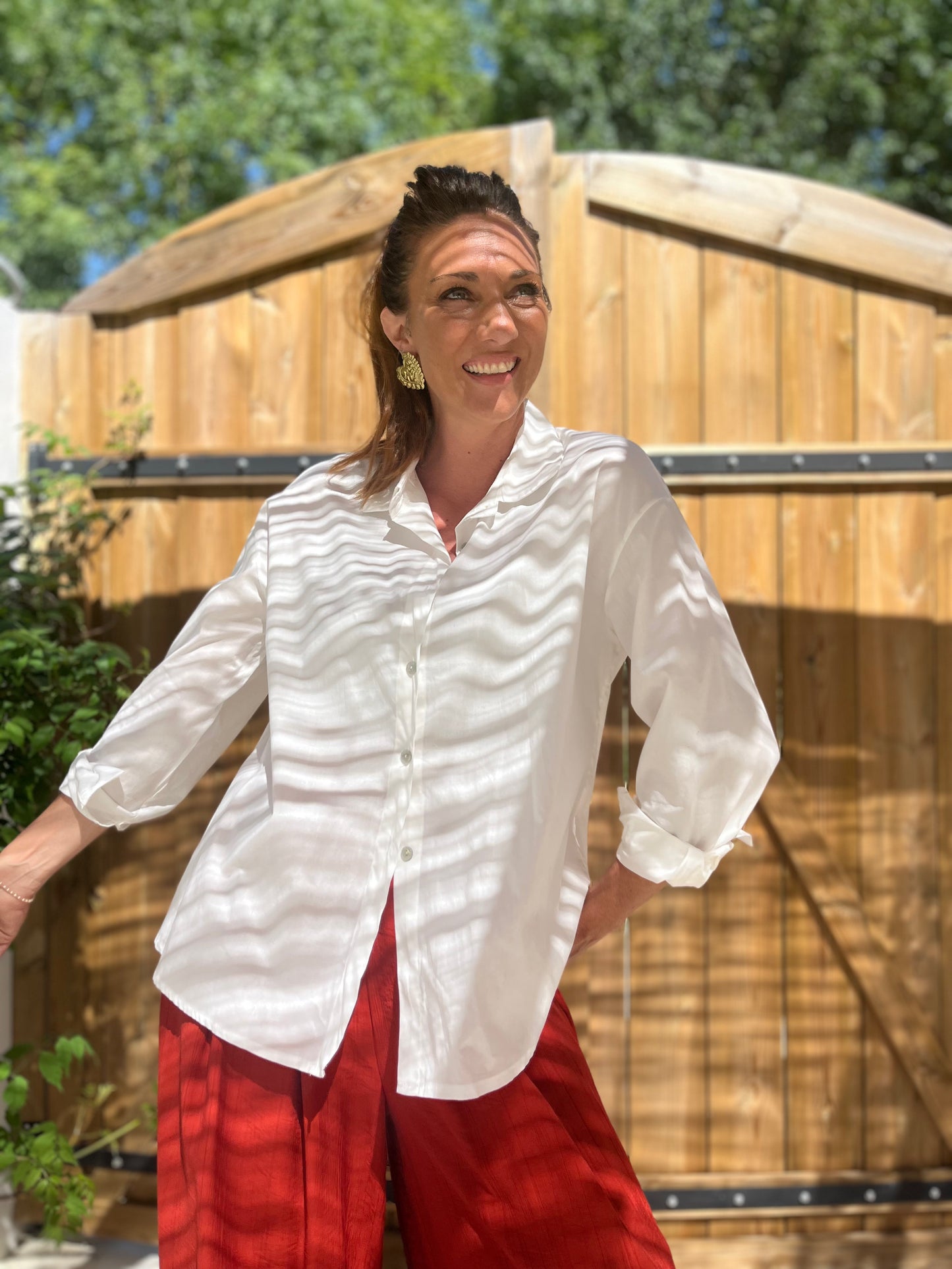 Chemise CŒUR dos nu blanche