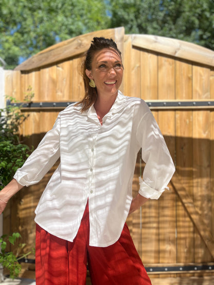 Chemise CŒUR dos nu blanche