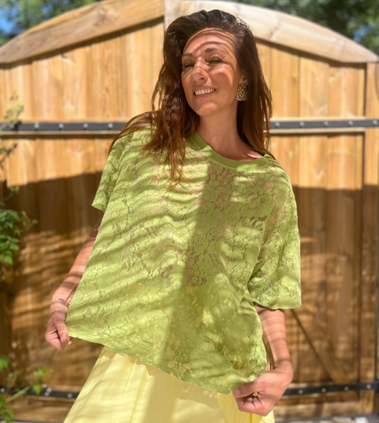 Tee-shirt DENTELINA vert Olive