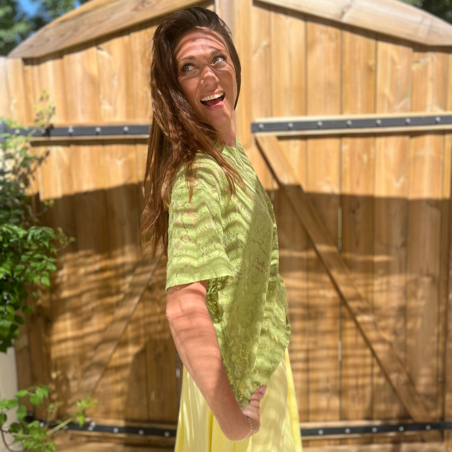 Tee-shirt DENTELINA vert Olive