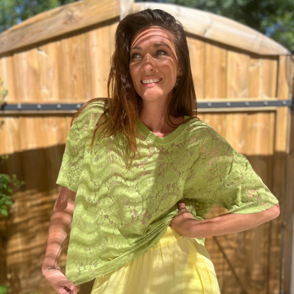 Tee-shirt DENTELINA vert Olive