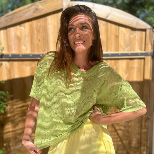 Tee-shirt DENTELINA vert Olive
