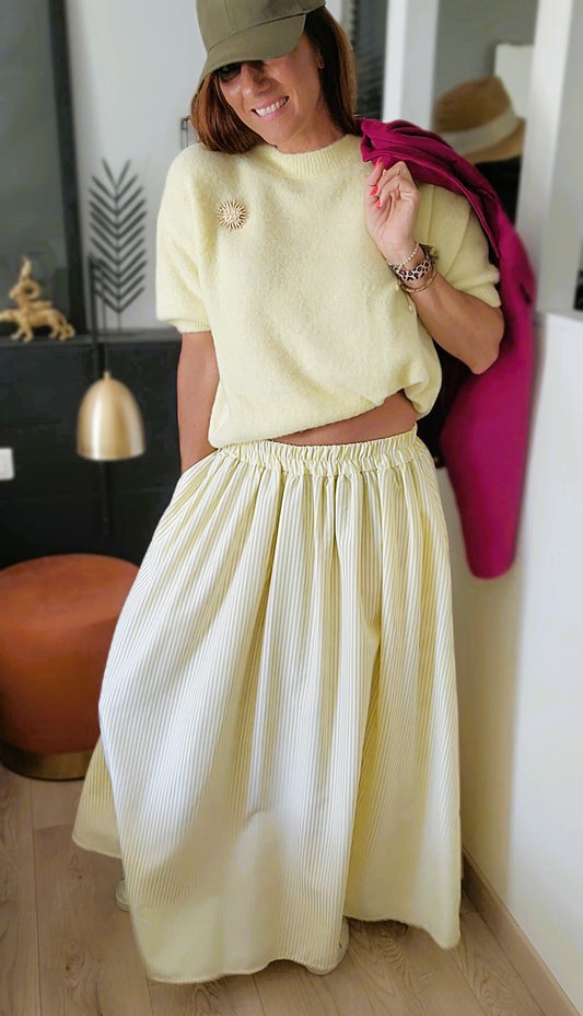 Pull manches courtes "ALPA" Jaune